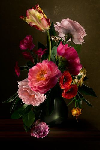 Nature morte aux fleurs du siècle royal sur Flower artist Sander van Laar