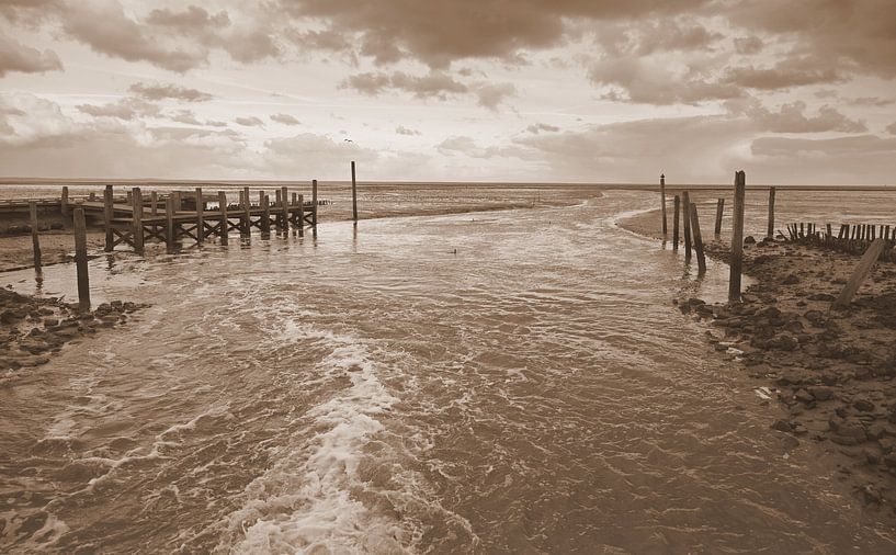 Der Slufter ( Texel ) in Sepia von Jose Lok