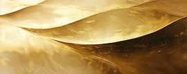 Goldene Textur | Abstrakte Goldene Wellen Malerei von Moderne Kollektion