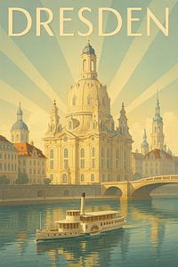 Dresden Vintage Travel Poster - Art Deco Wandkunstdruck
