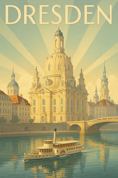 Dresden Vintage Travel Poster – Art Deco Wall Art Print by Travel Shop