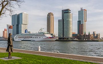Le MS Aurora au port de croisière à Rotterdam sur MS Fotografie | Marc van der Stelt