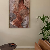 Klantfoto: Metaal en Mystiek – Abstract schilderij met rijke texturen van Joriali Abstract, als ArtFrame