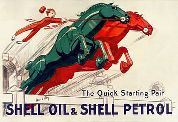 Jean d'Ylen - Het snelstartpaar Shell-olie en Shell-benzine (1930) van Peter Balan