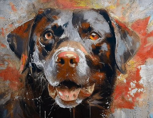 Labrador Hond op oude muur