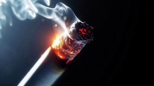 Focus op een brandende sigaret