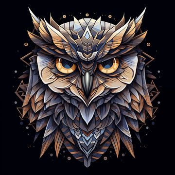 Geometric owl dark by TheXclusive Art