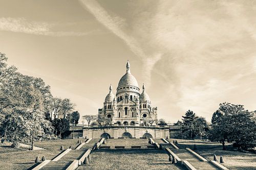 Sacré-Coeur de Montmartre in Parijs / zwart-wit
