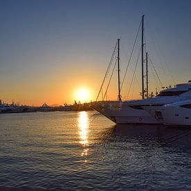 Sunset at Flisvos Marina by Ingrid de Vos - Boom