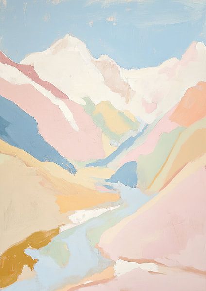 Mountains Abstract Pastel Fauvism Nature by Niklas Maximilian