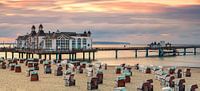 Sonnenuntergang am Strand von Sellin, Rügen, Deutschland von Henk Meijer Photography Miniaturansicht