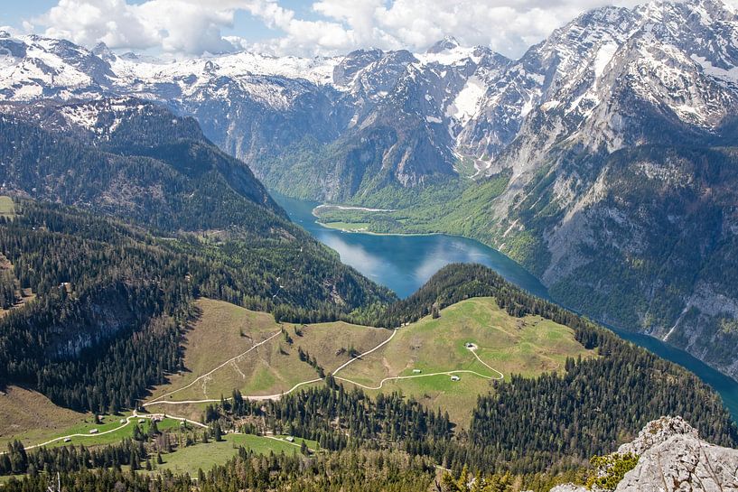 Alpine panorama with view of the Königssee lake by t.ART