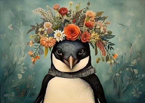 Schilderij Pinguïn Portret