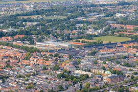 Ein Blick über Leeuwarden und das Cambuur-Stadion