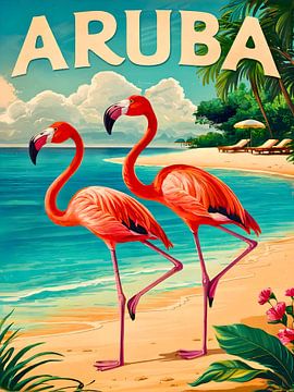 Bezaubernde Aruba Reise Poster Kunstdruck
