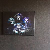 Klantfoto: Queen Bohemian Rhapsody Abstract in Turquoise Blauw Paars van Art By Dominic, op canvas