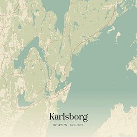 Vintage map of Karlsborg, Sweden. by Prints of Place