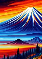 Fuji mountain pop art