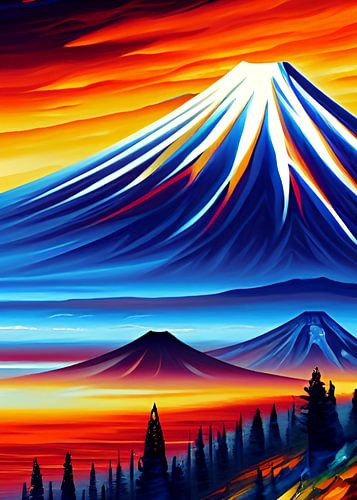 Fuji mountain pop art
