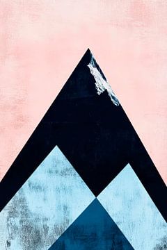 Des montagnes géométriques aux couleurs douces sur Poster Art Shop