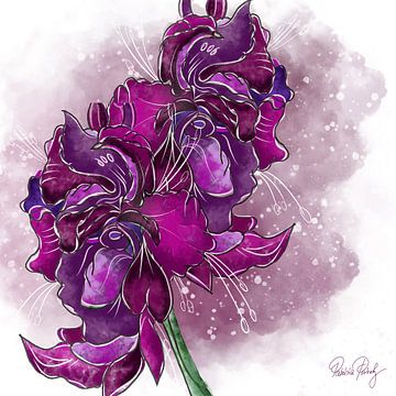 bloemmotief - gladiolen van Patricia Piotrak