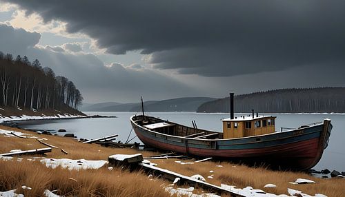 Fischerboot in Lappland