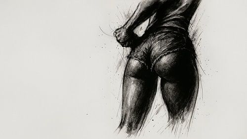 “Charcoal Reverie – Study of Motion”
