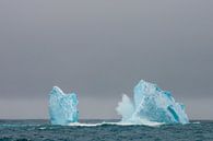 Wellen brechen an einem Eisberg von Erwin van Liempd Miniaturansicht