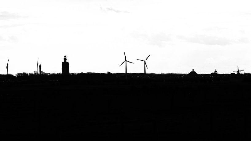 Silhouet van Westkapelle (Zeeland) van Fotografie Jeronimo