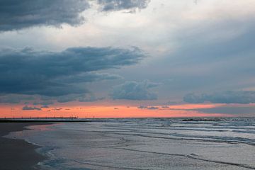 Zonsondergang in Westende - België