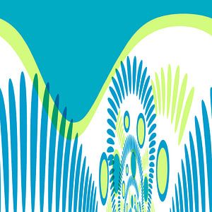 Digital floral blau