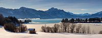 Panorama Forggensee im Winter, Bayern, Deutschland von Henk Meijer Photography Miniaturansicht