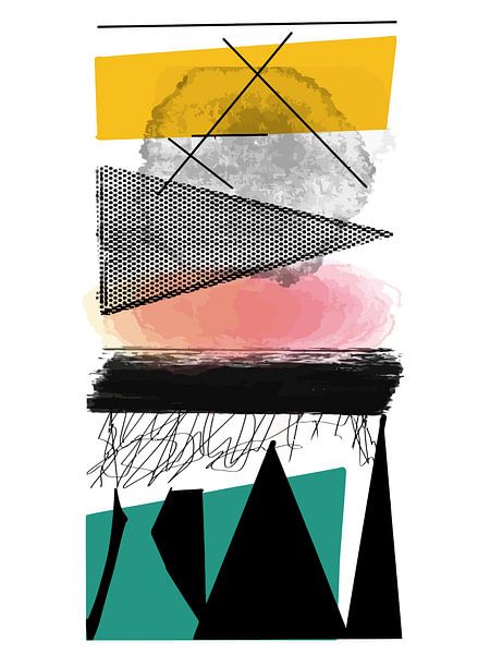 Modern Geometrisch Abstract - Kleur Vormen &amp; Stempel; Texturen van Space Monkeys NFT