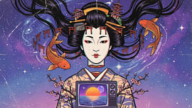 Geisha japonaise sur my pixel art