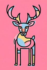 Buntes abstraktes Hirschmotiv von Imperial Art House