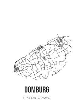 Domburg (Zeeland) | Landkaart | Zwart-wit van Rezona