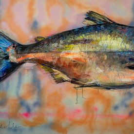 Schilderij Wilde zalm van Liesbeth Serlie