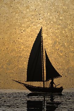 Zeilboot abstract van Bert Nijholt
