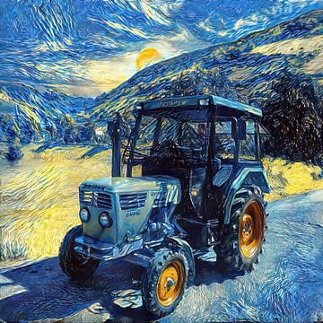 Tractor Deutz D3006 in Styl door van Gogh van Christian Lauer