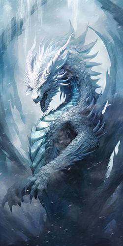 Digitally created ice dragon