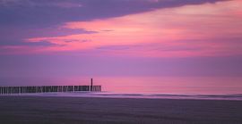 Coucher de soleil sur la plage de Domburg sur Daniël Steenbergen