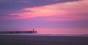 Zonsondergang strand Domburg van Daniël Steenbergen