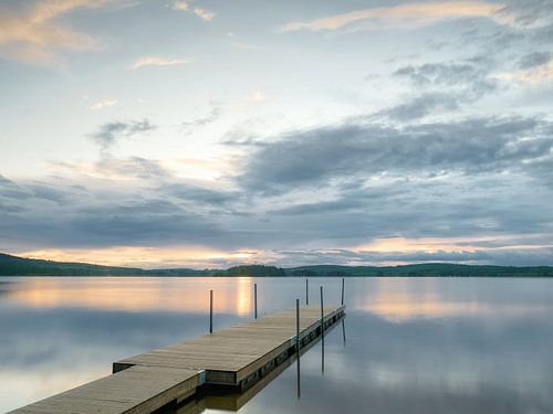 Coucher de soleil sur le lac Gröcken ()Suède