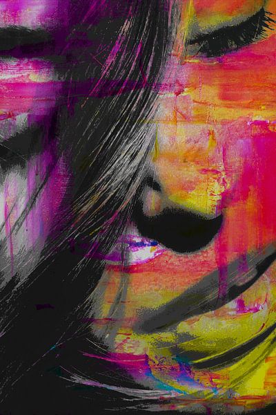 Face of a woman in color by Art By Dominic