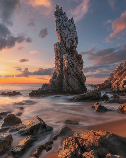 Leuchtendes Panorama zur Dämmerung von fernlichtsicht