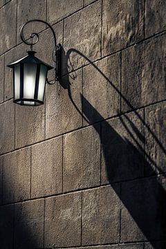 Old metal lantern with shade by Jan van Dasler