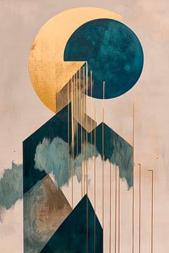 Geometrische harmonie met gouden accenten van Poster Art Shop