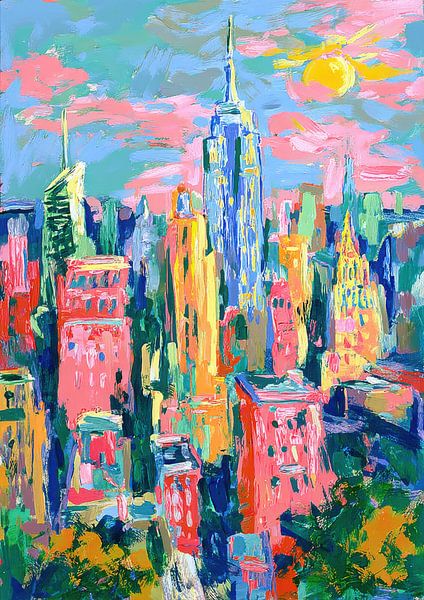New York Skyline Impressionism by Niklas Maximilian