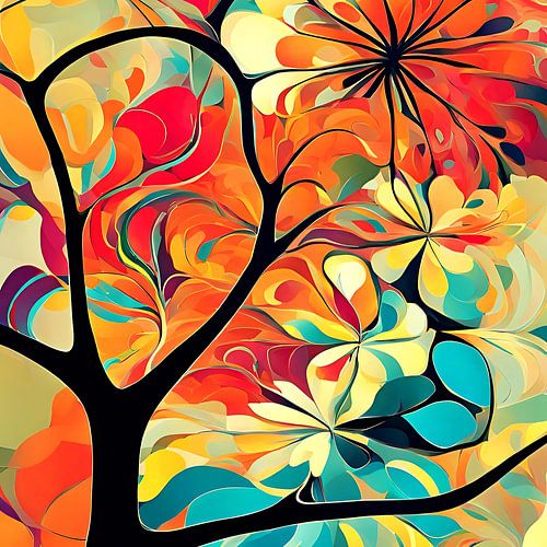 Bloemen Abstract Modern schilderij