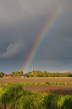 Regenbogen über Ostfriesland von Rolf Pötsch